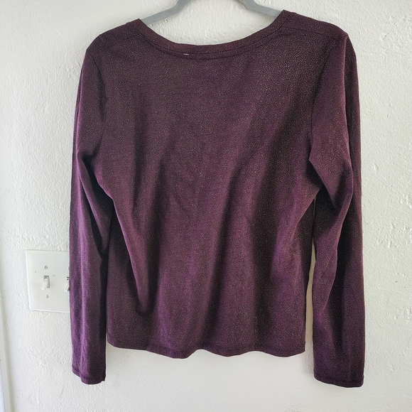 Purple V-Neck Sweater - Picture 4 of 5